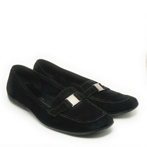 Salvatore Ferragamo black suede loafers